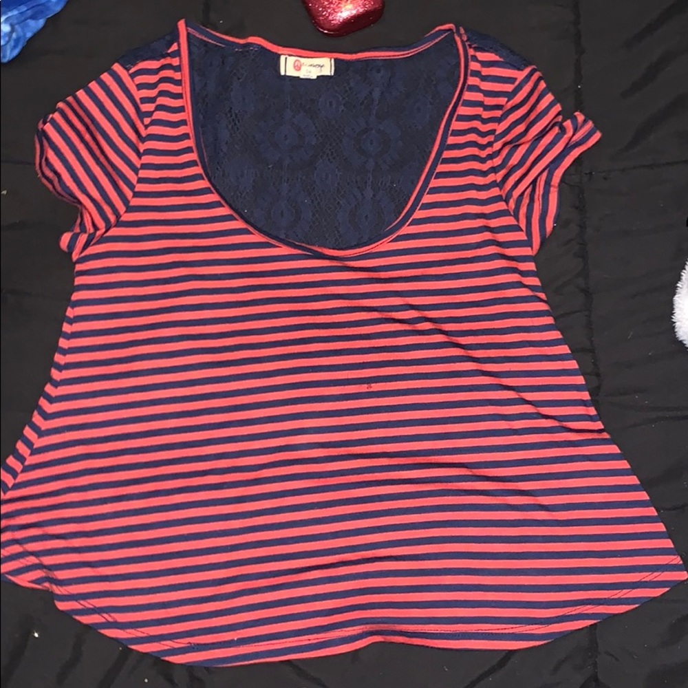 lace stripped blouse
